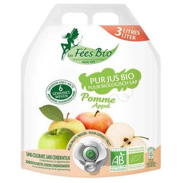 Jus de pommes bio en poche - Les fées bio - 3 L