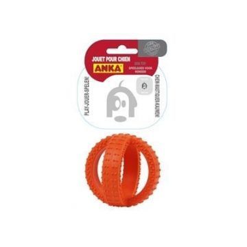 Jouet dentaire pour chien- balle en caoutchouc - rouge - 14cm 