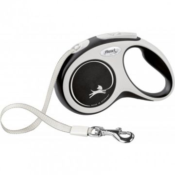 Laisse à enrouleur FLEXI NewComfort sangle -  5m - gris