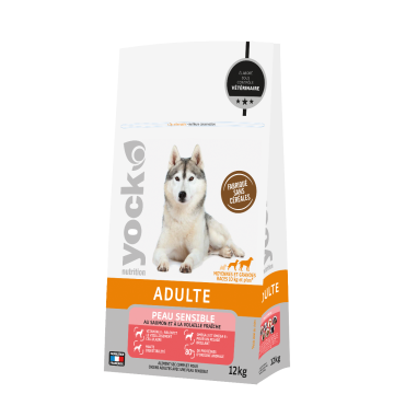 Croquettes sans céréales Peau sensible chien adulte - Yock Nutrition