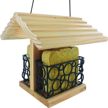 Mangeoire bar à graisse en pin à suspendre - En pin Douglas - 20,5 X19,5 X 20 cm