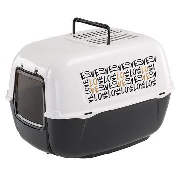 Maison de toilette pour chat - Noir et or
