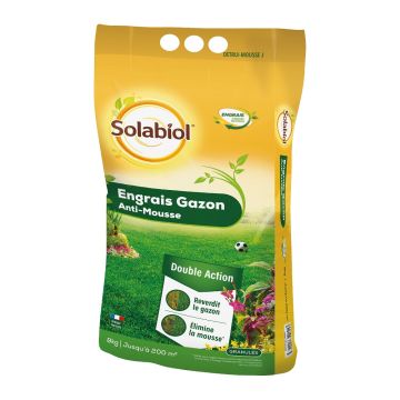 Engrais gazon anti-mousse - Solabiol - 200 m² - 8 kg