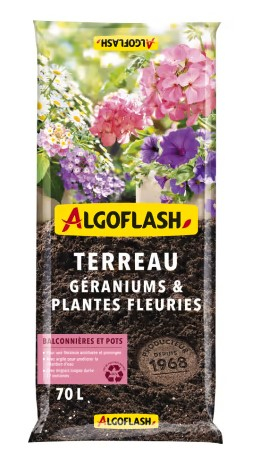 Terreau géraniums & plantes fleuries - Algoflash - 70 L Algoflash