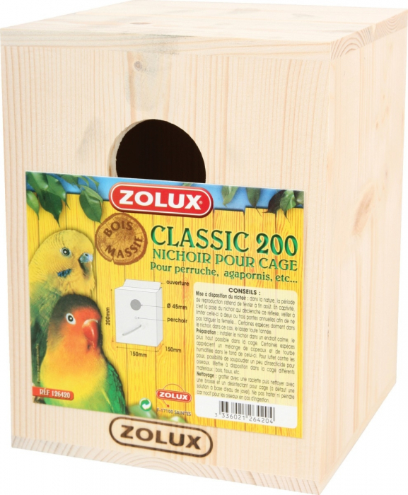 Nichoir Classic 200 Zolux - Pour perruche, Agapornis Zolux