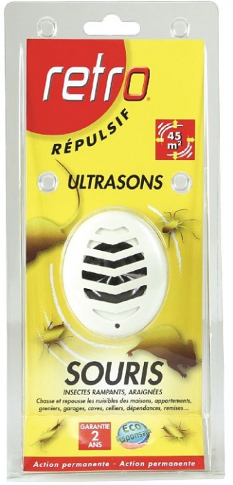 RETRO Répulsif ULTRASONS souris/Insectes rampants/Araignées x1 Retro