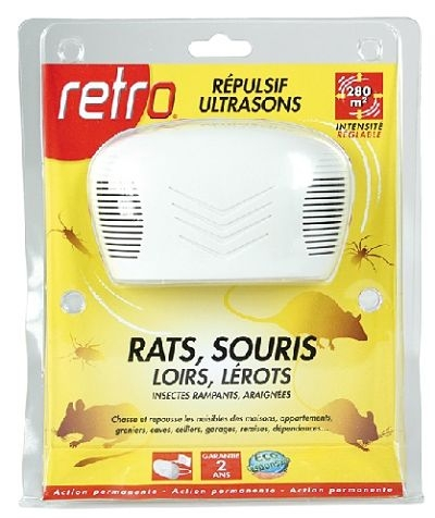 280 m² RETRO Répulsif ultrasons rats souris loirs lérots araignées 