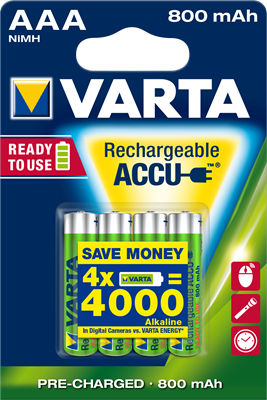Piles rechargeables AAA 800 MAH - Varta - x 4 Varta