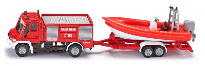 Camion de pompier avec bateau de sauvetage - Siku - 1/64 JLM Diffusion