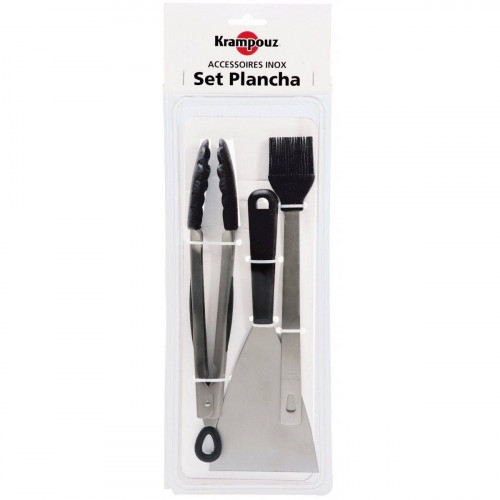 Set de 3 ustensiles pour plancha - Krampouz - spatule + pince +