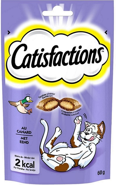 Friandises pour chats et chatons - Catisfactions - canard - 60 gr  Catisfactions