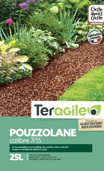 Pouzzolane - Teragile - 7/15 - 25 L - Utilisable en agriculture