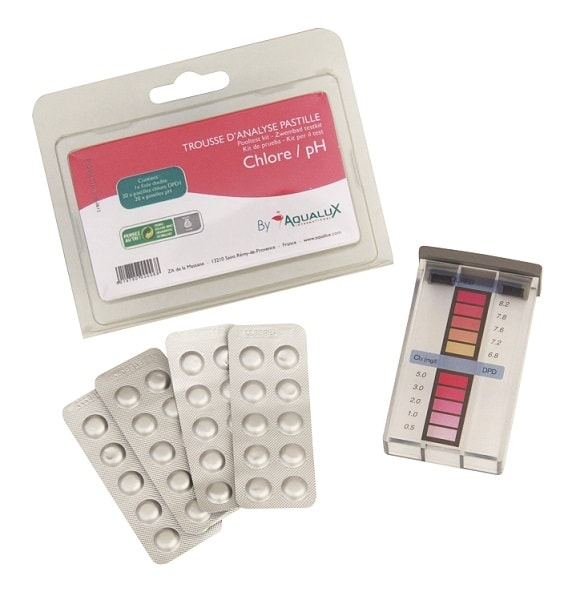 Kit d'analyse chlore PH - 2 x 20 pastilles Aqualux