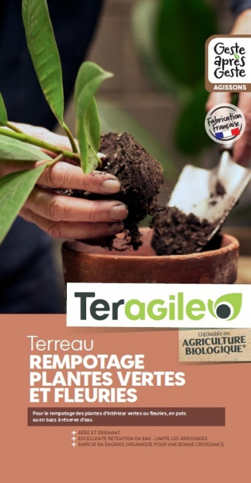 Terreau rempotage plantes vertes et fleuries UAB - Teragile - 10 L Teragile