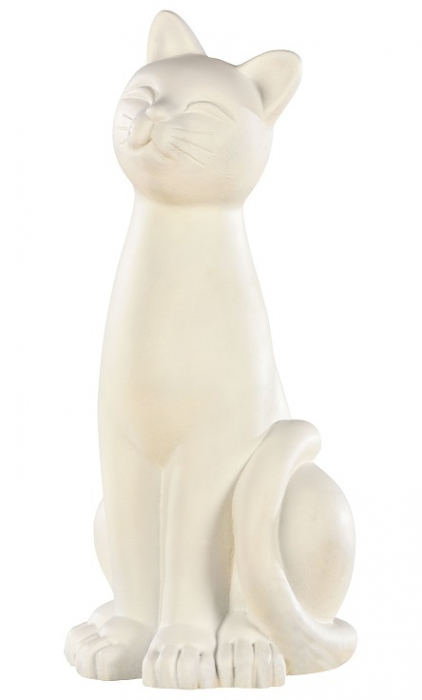 Statue chat ton ivoire Hairie Grandon - H 42 cm Hairie-Grandon