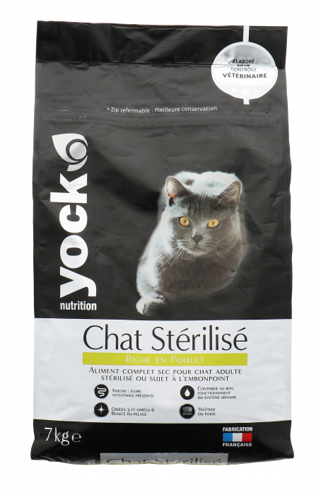 Croquettes -Yock Nutrition -Pour chats stérilisés - Poulet -Sac de