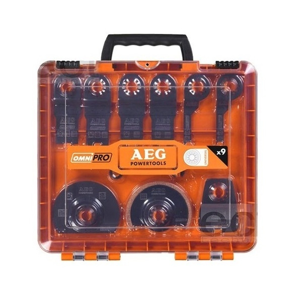 Coffret 11 accessoires pour Multitool - AEG - 9 lames + 2 adaptateurs