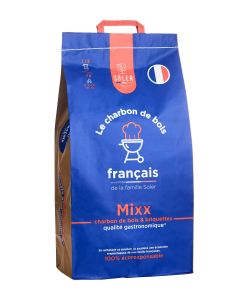 Mixx de charbon de bois et de briquettes- Fabriqué en france - Soler - 8kg