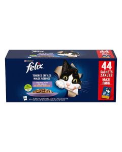 PATEE POUR CHAT ADULTE EN GELEE -TENDRE EFFILES - SELECTION MIXTE -FELIX - 44 x 85 g
