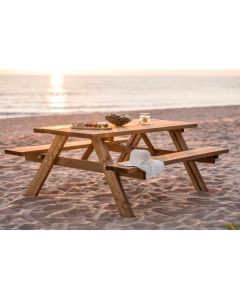 Table forestière + 2 bancs rabattables - Kbeo Ekju Sia - 177x154x74 cm