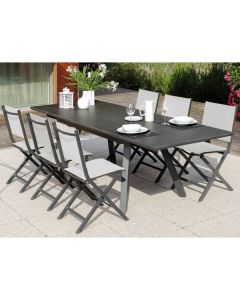 Table Agra - Proloisirs - Gris - 150/200/250 x 90 cm