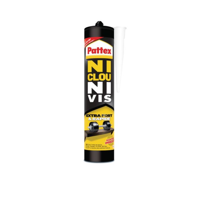 Colle extra forte et rapide - Pattex - Ni clou Ni vis - 380 ml 