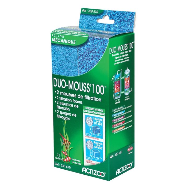 2 mousses de filtration - Duo Mouss'100 - Actizoo
