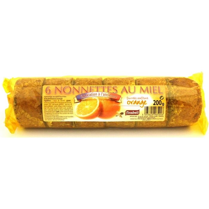 Nonnettes au miel fourrée à la confiture d'orange - Finabeil - x6 - 200 gr