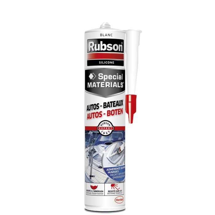 Mastic - Rubson - Spécial matérials Auto Bateaux - Silicone blanc - 280 ml 