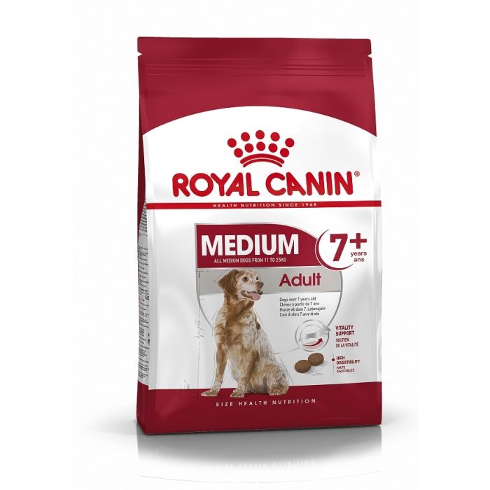 Croquettes pour chien - Royal Canin - Medium Adulte 7 ans et plus - 4 kg