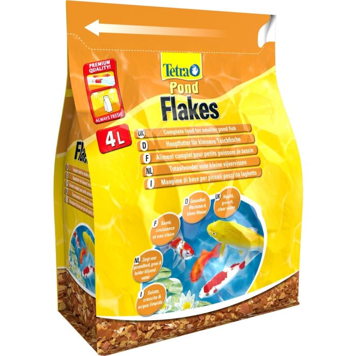 Aliment complet pour petits poissons de bassin - Pond Flakes - Tetra - 4 L