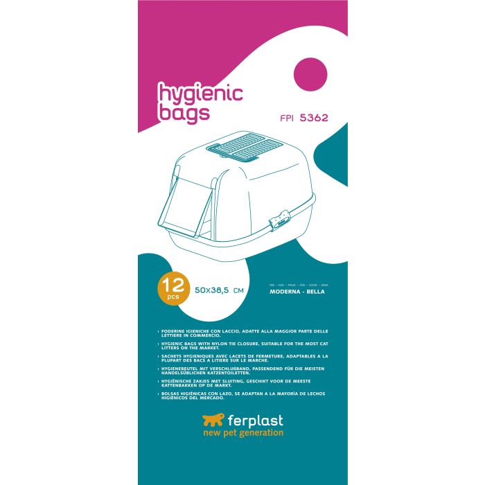 12 sachets hygiéniques "FPI 5362" pour litières - Ferplast