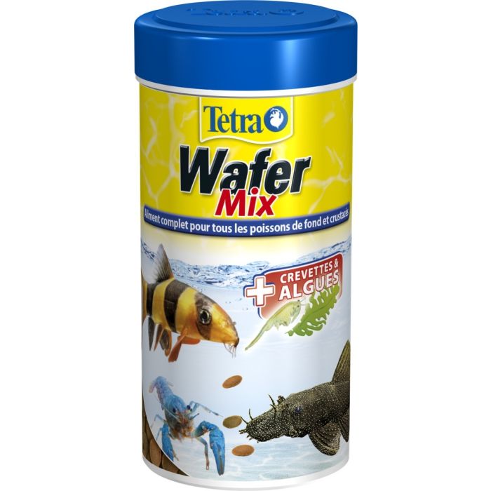 Aliment complet pour les poissons de fond et crustacés - Wafer Mix - Tetra - 250 ml