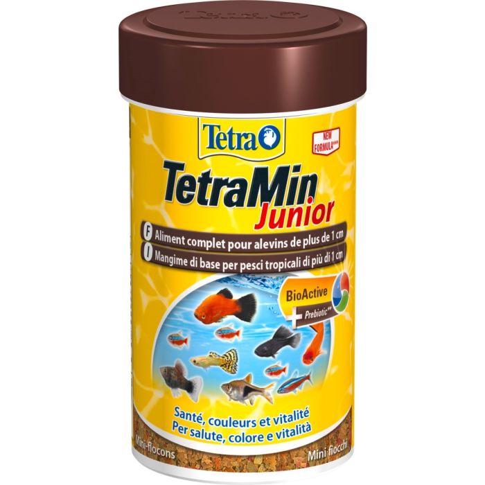 Aliment complet pour alevins de plus de 1 cm - Tetra Min Junior - 100 ml
