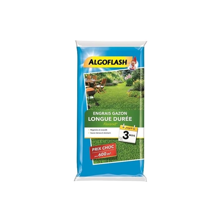 Engrais gazon longue durée Floranid - Algoflash - 18 kg