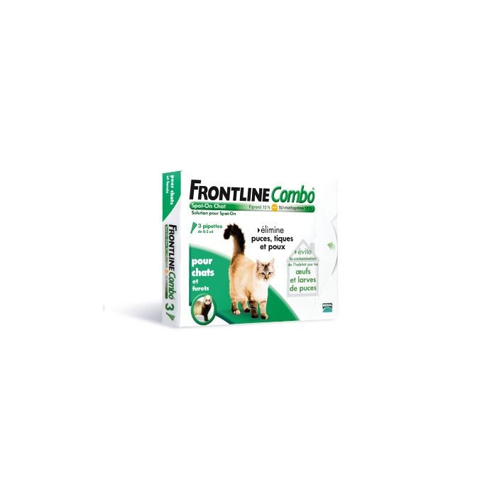 Frontline Combo x 3 - Traitement anti-puces pour chat