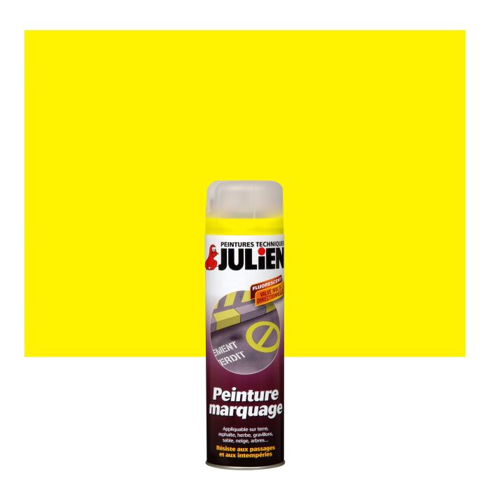 Aérosol peinture de marquage - Peintures Julien - Jaune Fluo  - 0.5 L 