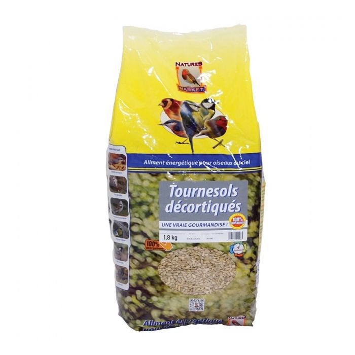 Tournesols décortiqués pour oiseaux - Natures Market - sac de 1
