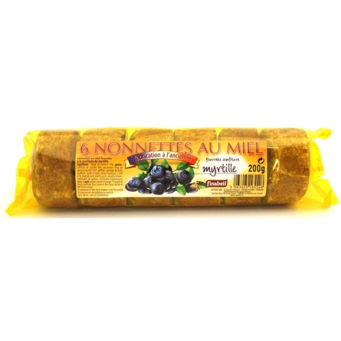 Nonnettes au miel fourrée à la confiture de myrtille - Finabeil - x6 - 200 gr