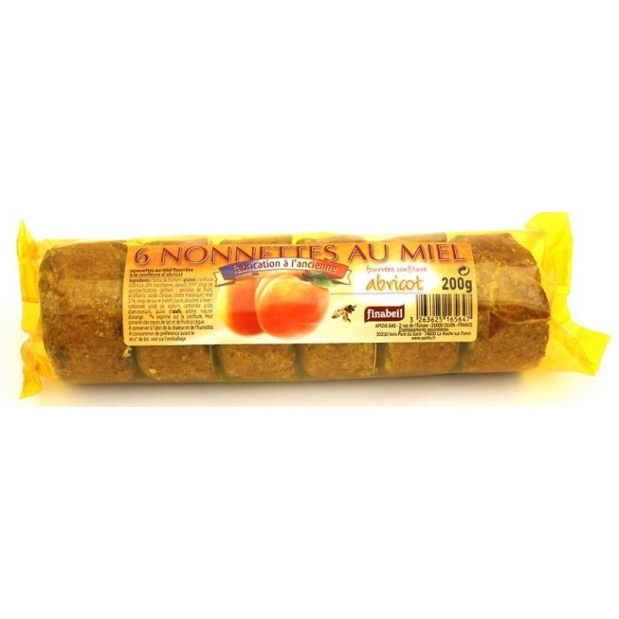 Nonnettes au miel fourrée à la confiture d'abricot - Finabeil - x6 - 200 gr