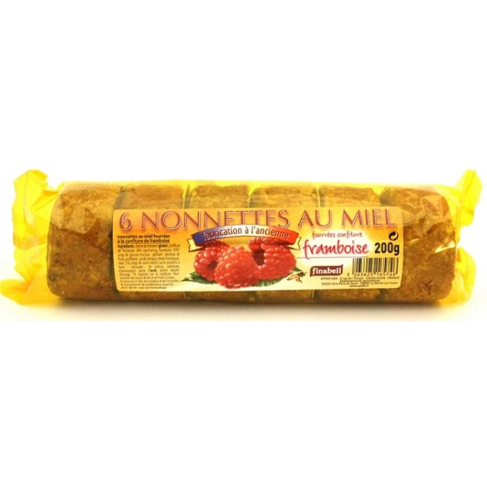 Nonnettes au miel fourrée à la confiture de framboise - Finabeil - x6 - 200 gr