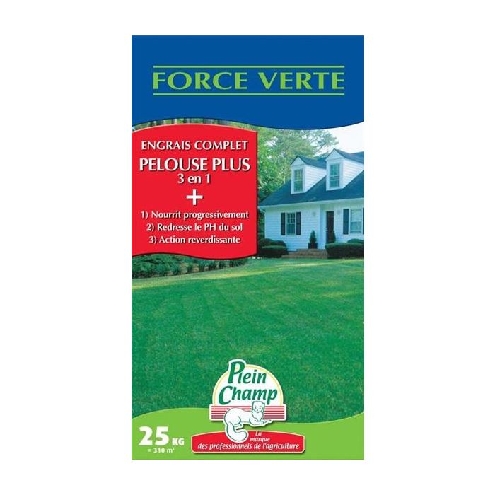 ENGRAIS PELOUSE 3EN1 25KG - FORCE VERTE