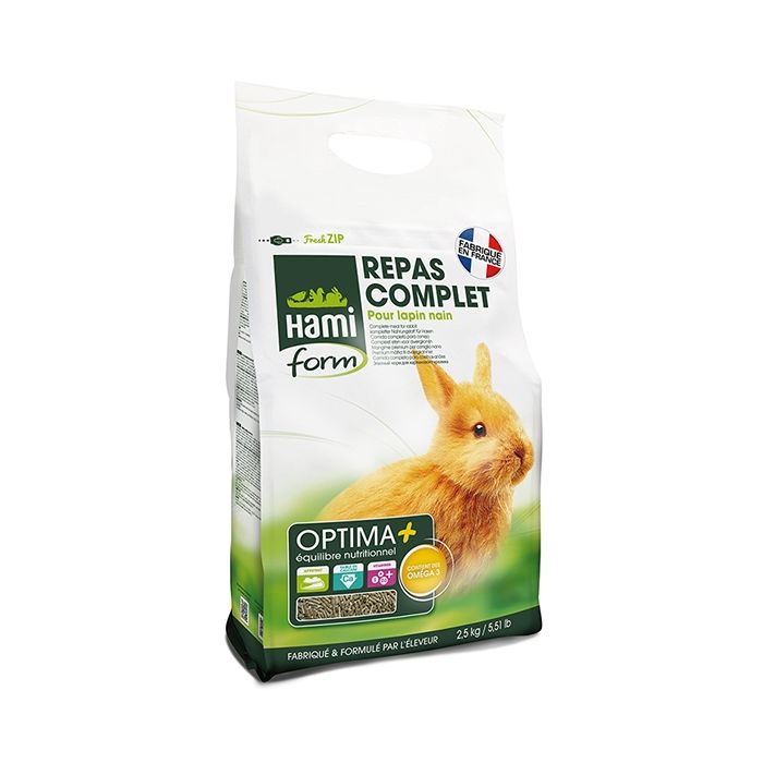 Repas complet pour lapin nain - Hamiform - Optima + - 2.5 kg