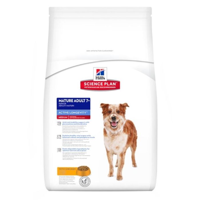 Aliment chien Science Plan Canine Mature Adult 7+ Medium au Poulet - Hill's - 12 Kg