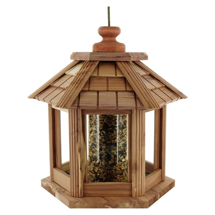 Mangeoire Gazebo junior pour graines - Natures Market - Cèdre rouge - 29x32 cm