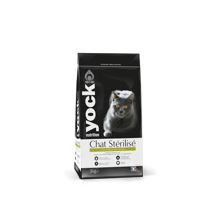 Croquettes Yock nutrition pour chat stérilisé - 3 kg