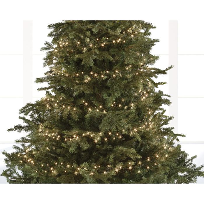 Guirlande lumineuse électrique 1500 leds -  blanc chaud - intérieur et extérieur - Câble vert - 34m