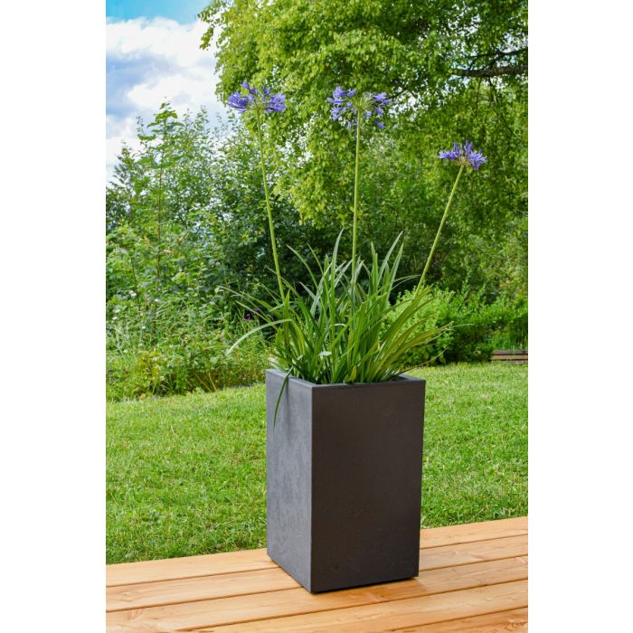 Pot carré haut Basalt Up 30 cm - EDA - Anthracite 