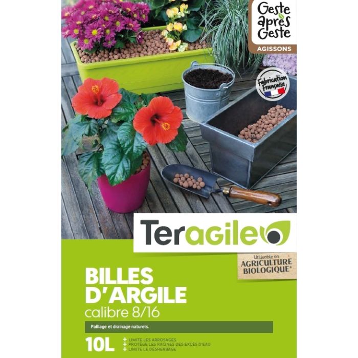 Billes d'argile Teragile BIOLANDES PIN DECOR - Calibre 8/16 mm 10 L 