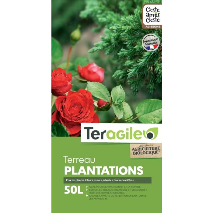 Terreau plantation UAB Teragile BIOLANDES PIN DECOR - 50 L  